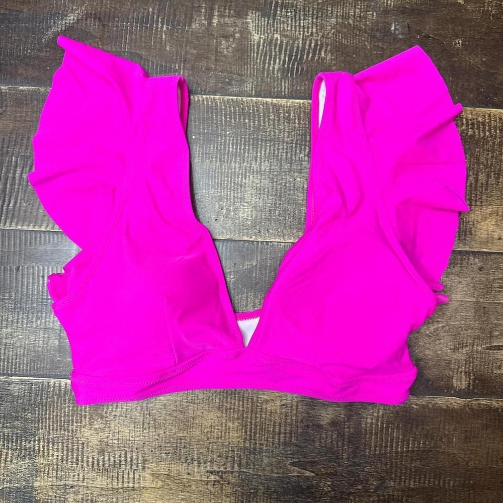 Ruffle sleeve bikini top